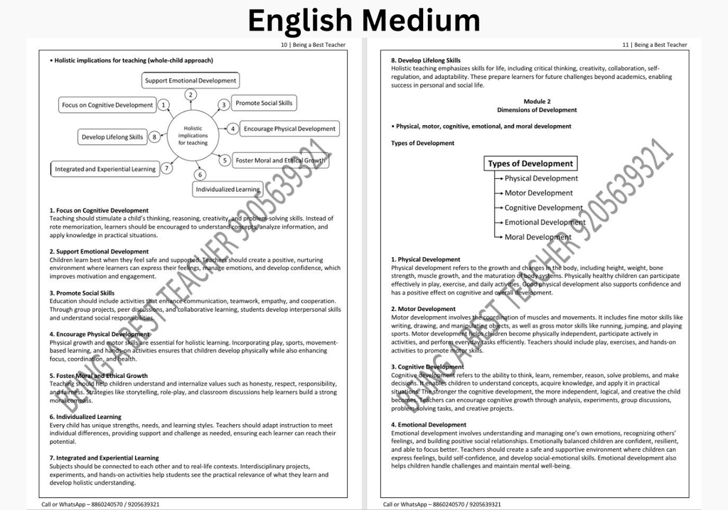 SNDT B.Ed. 1st Semester Notes (Set of All 5 Subjects)