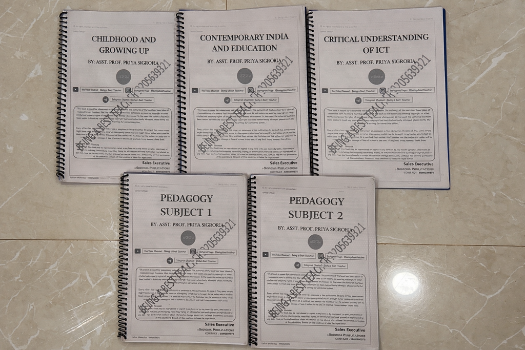 SNDT B.Ed. 1st Semester Notes (Set of All 5 Subjects)