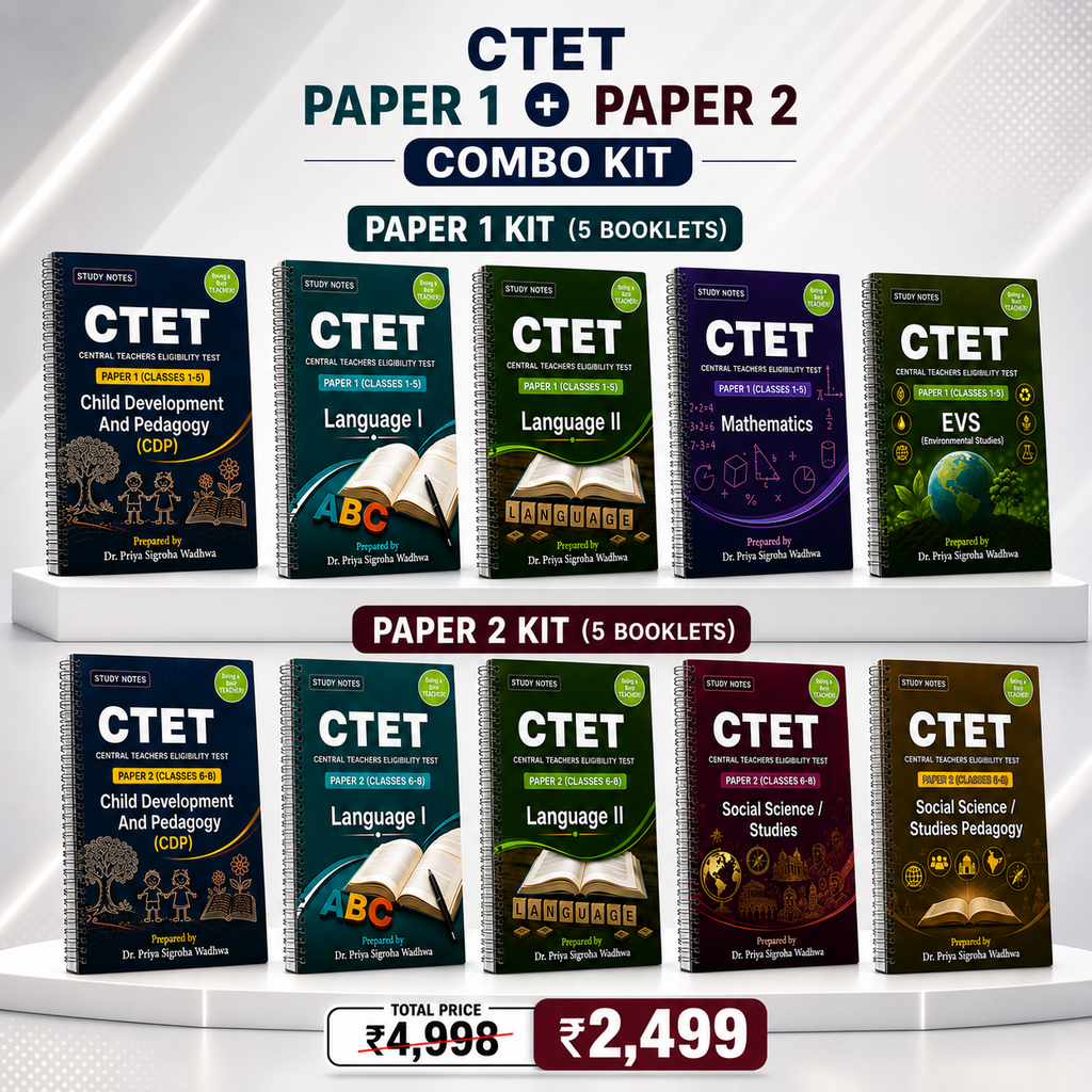CTET PAPER 1 & 2 NOTES COMBO (Complete Kit)