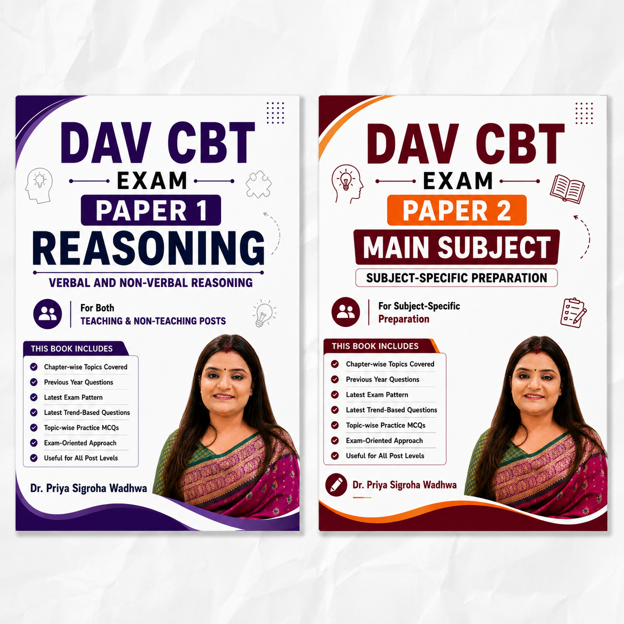 DAV CBT Exam Books Combo – Paper 1 (Reasoning) + Paper 2 (Main Subject)