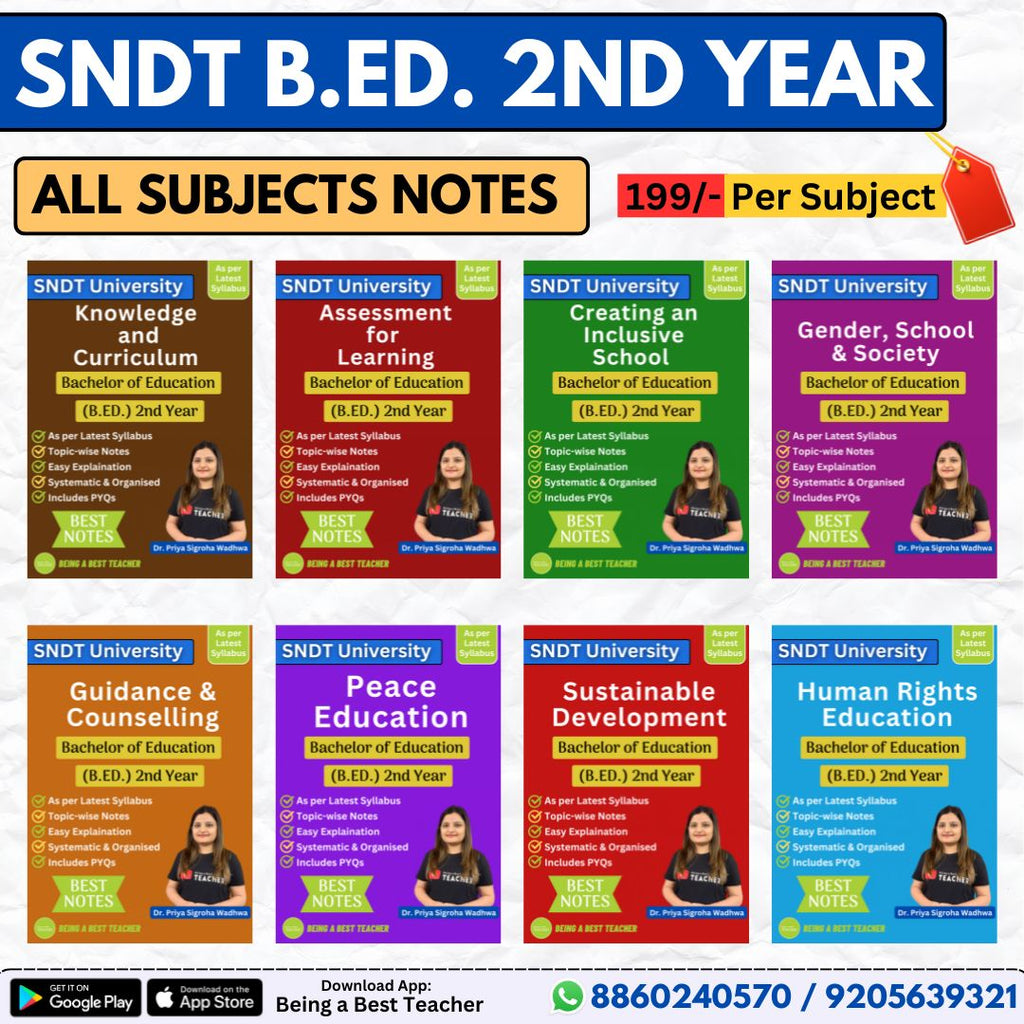 SNDT B.Ed. 2nd Year Notes (Set of All 5 Subjects)