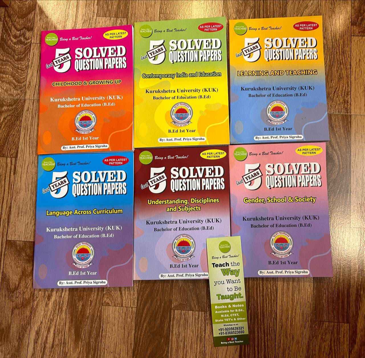 KUK B.Ed. 1st Year - Previous 5 Year Solved Question Papers Book (Set of 8 Books)