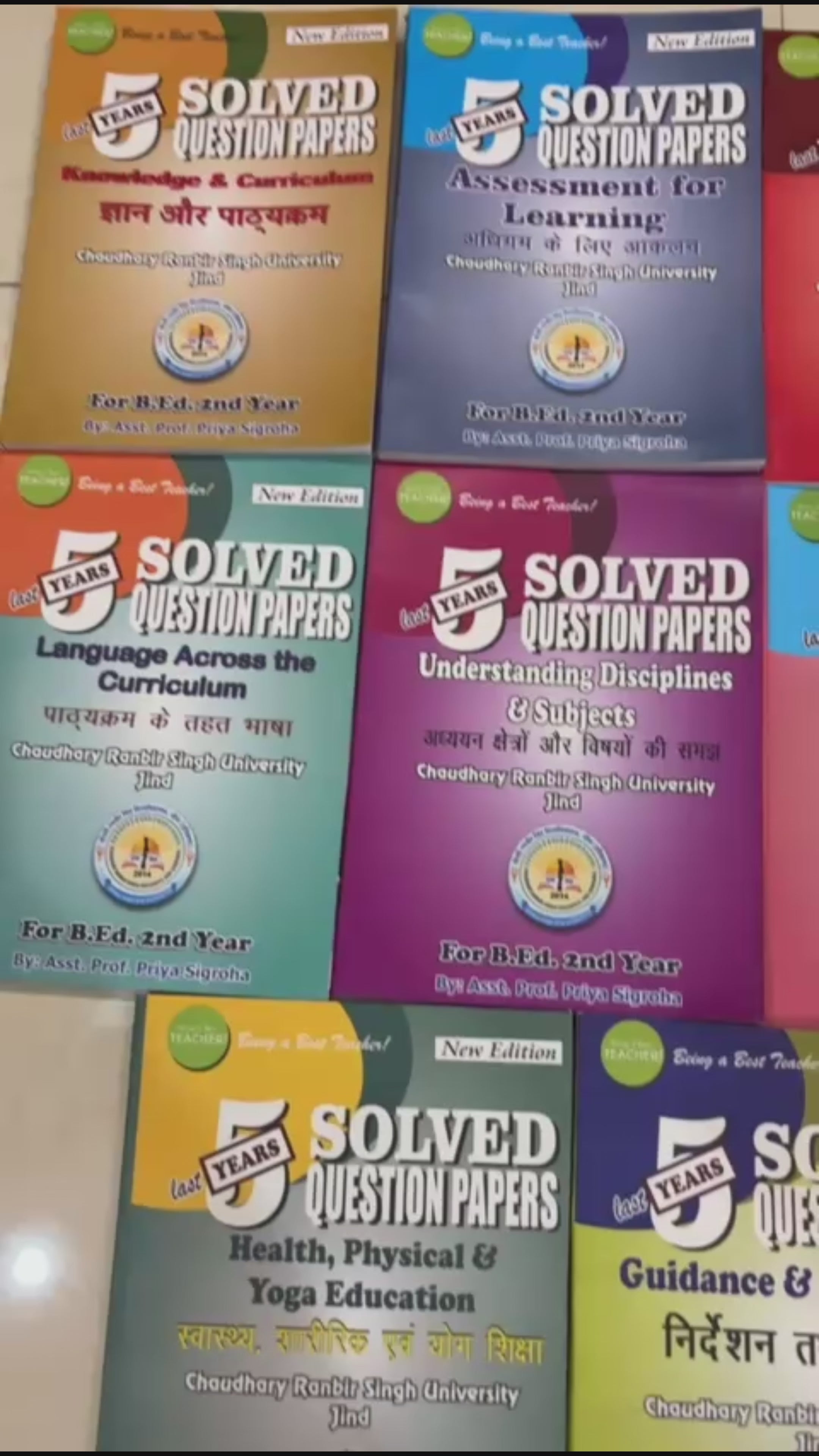 CRSU B.Ed. 2nd Year – Previous 5 Year Solved Question Papers Book (Set of 7 Books)